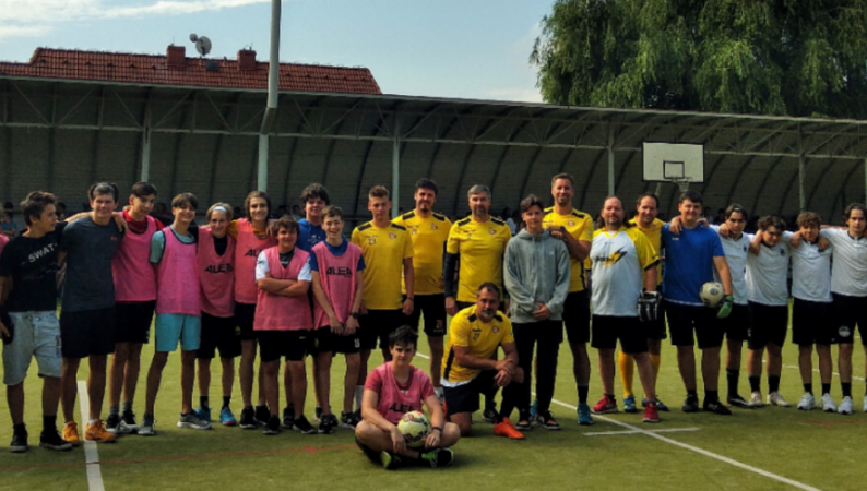 Sportovní utkání učitelů proti žákům 9.tříd